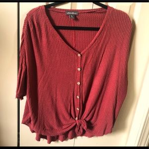 Eddie Bauer loose fitting burnt orange shirt